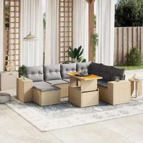 Garden sofa set with beige cushions, 8 pieces, PE rattan. by , Garden sets - Ref: Foro24-3272753, Price: 543,70 €, Discount: %