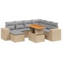 Garden sofa set with beige cushions, 8 pieces, PE rattan. by , Garden sets - Ref: Foro24-3272753, Price: 534,44 €, Discount: %