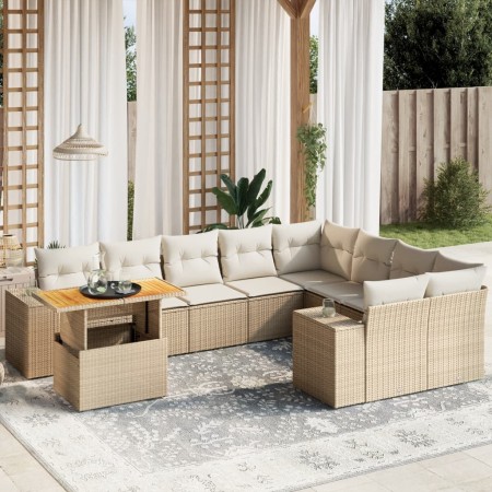 Garden sofa set with beige cushions, 10 pieces, made of synthetic rattan. by , Garden sets - Ref: Foro24-3272801, Price: 693,...