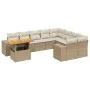 Garden sofa set with beige cushions, 10 pieces, made of synthetic rattan. by , Garden sets - Ref: Foro24-3272801, Price: 721,...