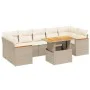 Garden sofa set with beige cushions, 8 pieces, PE rattan. by , Garden sets - Ref: Foro24-3272990, Price: 593,53 €, Discount: %