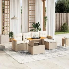 Garden sofa set with 6-piece synthetic rattan beige cushions by , Garden sets - Ref: Foro24-3273053, Price: 417,74 €, Discoun...