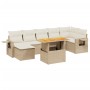 Garden sofa set with beige cushions, 8 pieces, PE rattan. by , Garden sets - Ref: Foro24-3271863, Price: 537,42 €, Discount: %