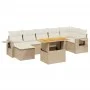 Garden sofa set with beige cushions, 8 pieces, PE rattan. by , Garden sets - Ref: Foro24-3271863, Price: 565,03 €, Discount: %