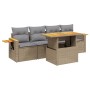 Gartensofa-Set mit 5-teiligen Kissen aus synthetischem Rattan in Beige. von , Gartensets - Ref: Foro24-3273397, Preis: 354,42...
