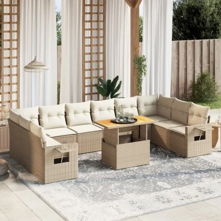 Garden sofa set 11 pieces with beige synthetic rattan cushions by , Garden sets - Ref: Foro24-3271926, Price: 772,73 €, Disco...