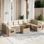 Set de sofás de jardín 11pzas con cojines ratán sintético beige de , Conjuntos de jardín - Ref: Foro24-3271926, Precio: 730,6...