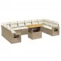 Gartensofa-Set 11-teilig mit beigen Polstern aus synthetischem Rattan von , Gartensets - Ref: Foro24-3271926, Preis: 771,40 €...
