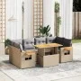 Garden set with 7 pieces of sofas and beige synthetic rattan cushions. by , Garden sets - Ref: Foro24-3273418, Price: 494,56 ...