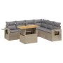 Garden set with 7 pieces of sofas and beige synthetic rattan cushions. by , Garden sets - Ref: Foro24-3271773, Price: 486,84 ...