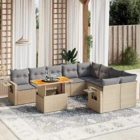 Garden sofa set with beige cushions, 10 pieces, made of synthetic rattan. by , Garden sets - Ref: Foro24-3271913, Price: 645,...