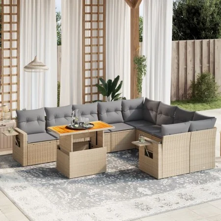 Garden sofa set with beige cushions, 10 pieces, made of synthetic rattan. by , Garden sets - Ref: Foro24-3271913, Price: 645,...