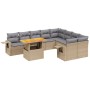 Gartensofa-Set mit 10-teiligen beigen Kissen aus synthetischem Rattan. von , Gartensets - Ref: Foro24-3271913, Preis: 636,25 ...