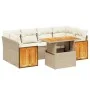 Set of 7-piece garden sofas and beige synthetic rattan cushions by , Garden sets - Ref: Foro24-3273858, Price: 531,81 €, Disc...