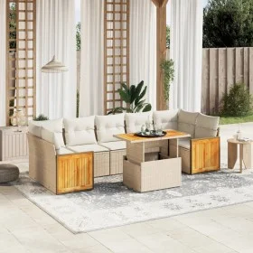 Garden sofa set with beige cushions, 8 pieces, PE rattan. by , Garden sets - Ref: Foro24-3273872, Price: 605,18 €, Discount: %