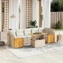 Garden sofa set with beige cushions, 8 pieces, PE rattan. by , Garden sets - Ref: Foro24-3273872, Price: 605,18 €, Discount: %