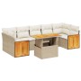 Garden sofa set with beige cushions, 8 pieces, PE rattan. by , Garden sets - Ref: Foro24-3273872, Price: 556,18 €, Discount: %