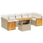 Garden sofa set with beige cushions, 8 pieces, PE rattan. by , Garden sets - Ref: Foro24-3273872, Price: 605,18 €, Discount: %