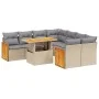 Set de sofás de jardín 9 pzas con cojines ratán sintético beige de , Conjuntos de jardín - Ref: Foro24-3273887, Precio: 608,1...