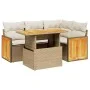 Garden sofa set with 5-piece synthetic rattan beige cushions by , Garden sets - Ref: Foro24-3273942, Price: 414,20 €, Discoun...