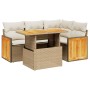 Gartensofa-Set mit 5-teiligen Kissen aus synthetischem Rattan in Beige. von , Gartensets - Ref: Foro24-3273942, Preis: 369,67...