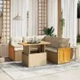 Gartensofa-Set mit 6-teiligen Kissen aus synthetischem Rattan in Beige. von , Gartensets - Ref: Foro24-3273956, Preis: 471,04...