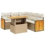 Juego de sofás jardín con cojines 6 pzas ratán sintético beige de , Conjuntos de jardín - Ref: Foro24-3273956, Precio: 471,04...