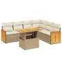 Garden set with 7 pieces of sofas and beige synthetic rattan cushions. by , Garden sets - Ref: Foro24-3273977, Price: 511,31 ...
