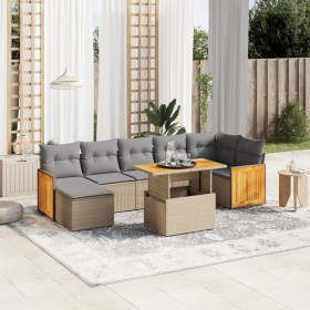 Gartensofagarnitur mit beigen Kissen, 8-teilig, aus PE-Rattan. von , Gartensets - Ref: Foro24-3274069, Preis: 510,77 €, Rabat...