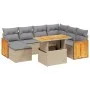 Juego de sofás de jardín con cojines beige 8 pzas ratán PE de , Conjuntos de jardín - Ref: Foro24-3274076, Precio: 537,57 €, ...
