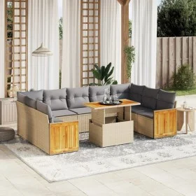 Garden sofa set with beige cushions, 10 pieces, made of synthetic rattan. by , Garden sets - Ref: Foro24-3274104, Price: 664,...