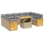 Garden sofa set with beige cushions, 10 pieces, made of synthetic rattan. by , Garden sets - Ref: Foro24-3274104, Price: 664,...