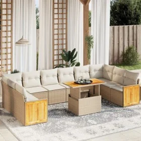 Garden sofa set 11 pieces with beige synthetic rattan cushions by , Garden sets - Ref: Foro24-3274131, Price: 760,39 €, Disco...