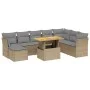 Gartensofagarnitur 9-teilig mit Kissen aus synthetischem Rattan in Beige. von , Gartensets - Ref: Foro24-3275516, Preis: 570,...