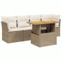 Garden sofa set with 5-piece synthetic rattan beige cushions by , Garden sets - Ref: Foro24-3270666, Price: 344,44 €, Discoun...