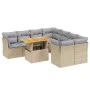 9-piece garden sofa set with beige synthetic rattan cushions by , Garden sets - Ref: Foro24-3270723, Price: 582,48 €, Discoun...