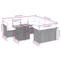 Set de sofás de jardín 9 pzas con cojines ratán sintético beige