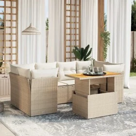 Garden set with 7 pieces of sofas and beige synthetic rattan cushions. by , Garden sets - Ref: Foro24-3270687, Price: 530,54 ...