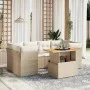 Garden set with 7 pieces of sofas and beige synthetic rattan cushions. by , Garden sets - Ref: Foro24-3270687, Price: 530,54 ...