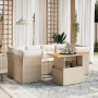 Gartensofagarnitur 7-teilig mit Kissen aus synthetischem Rattan in Beige. von , Gartensets - Ref: Foro24-3270687, Preis: 510,...
