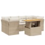 Gartensofagarnitur 7-teilig mit Kissen aus synthetischem Rattan in Beige. von , Gartensets - Ref: Foro24-3270687, Preis: 510,...