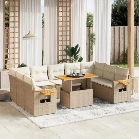 11-piece garden sofa set with beige synthetic rattan cushions by , Garden sets - Ref: Foro24-3273690, Price: 794,12 €, Discou...