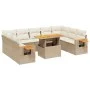 11-piece garden sofa set with beige synthetic rattan cushions by , Garden sets - Ref: Foro24-3273690, Price: 794,12 €, Discou...