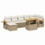 Garden sofa set with beige cushions, 8 pieces, PE rattan. by , Garden sets - Ref: Foro24-3273627, Price: 593,71 €, Discount: %
