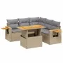 Garden sofa set with 6-piece beige synthetic rattan cushions by , Garden sets - Ref: Foro24-3273516, Price: 433,34 €, Discoun...