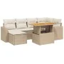 Gartensofa-Set 11-teilig mit beigen Polstern aus synthetischem Rattan von , Gartensets - Ref: Foro24-3274592, Preis: 645,75 €...