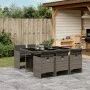 Garden dining set 7 pieces and gray synthetic rattan cushions by , Garden sets - Ref: Foro24-3210548, Price: 534,22 €, Discou...