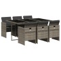 Garden dining set 7 pieces and gray synthetic rattan cushions by , Garden sets - Ref: Foro24-3210548, Price: 544,74 €, Discou...