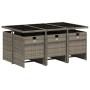 Garden dining set 7 pieces and gray synthetic rattan cushions by , Garden sets - Ref: Foro24-3210548, Price: 544,74 €, Discou...