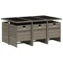 Garden dining set 7 pieces and gray synthetic rattan cushions by , Garden sets - Ref: Foro24-3210548, Price: 534,22 €, Discou...